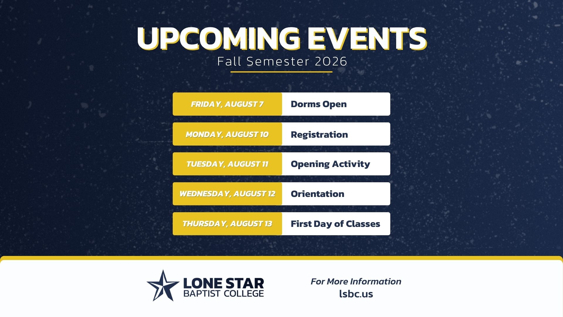 Mark Your Calendar!